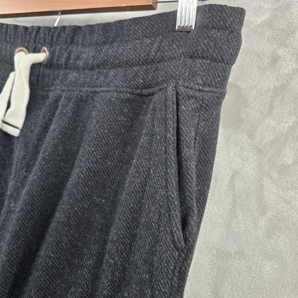 Faherty Women Medium Joggers Charcoal Grey Textured Drawstring Sweatpants - Picture 8 of 11